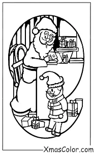 Noël / Je Serai à la Maison pour Noël: Père Noël vérifie sa liste