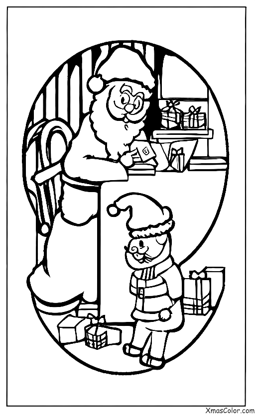 Noël / Je Serai à la Maison pour Noël: Père Noël vérifie sa liste