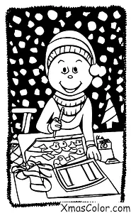 Noël / Je Serai à la Maison pour Noël: Un enfant qui écrit une lettre à Papa Noël