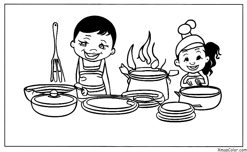 Noël / Je Serai à la Maison pour Noël: Une femme qui cuisine dans la cuisine