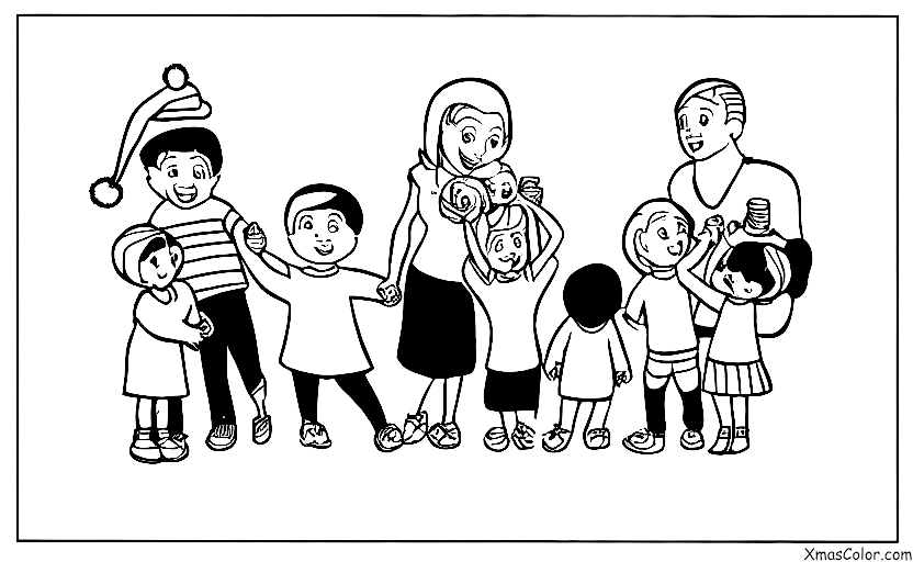 Noël / Jeux: Une famille qui joue à des charades