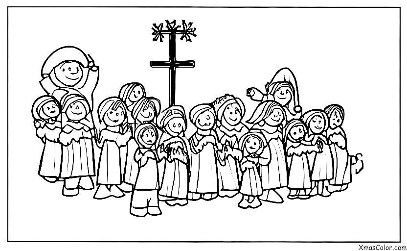 Noël / Joie au monde: Un choeur d'église qui chante "Joyeux Noël" la veille de Noël