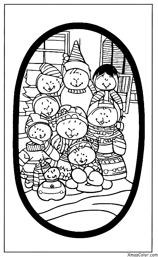 Noël / Joie au monde: Un groupe d'enfants jouant dans la neige