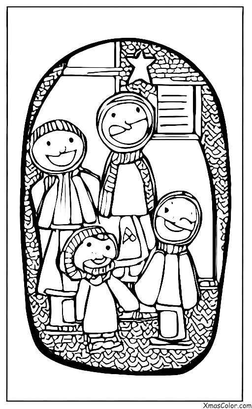 Noël / Joie au monde: Un groupe de personnes chantant les Noëls porte à porte