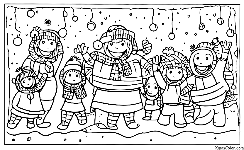 Noël / Joie: Une famille qui se bat dans la neige