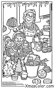 Noël / Joie: Une grand-mère qui prépare des cookies pour ses petits-enfants