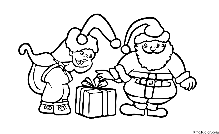 Noël / Jour de Noël: Le père Noël apportant des cadeaux