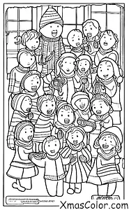 Noël / Jour de Noël: Un groupe de chanteurs de Noël