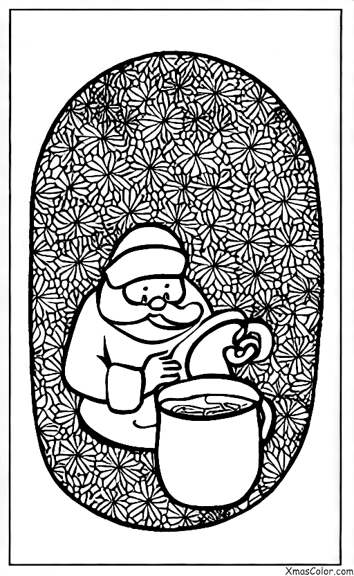 Noël / Joyeux vieux Saint Nicolas: Papa Noël mangeant des biscuits et buvant du lait