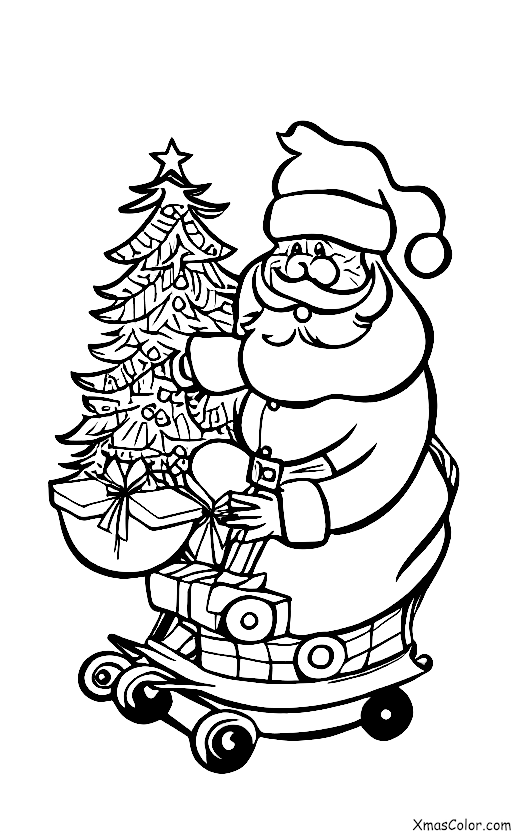 Noël / Joyeux vieux Saint Nicolas: Papa Noël prépare son traîneau