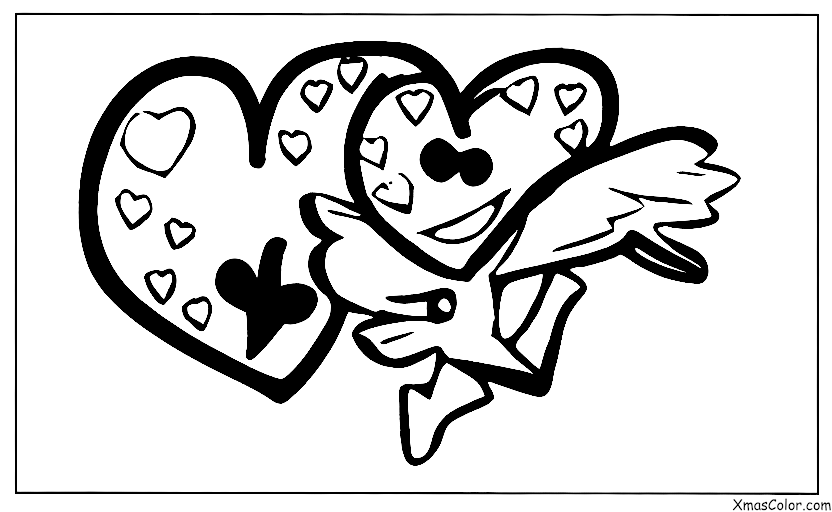 Noël / L'Amour: Cupidon fait des cœurs