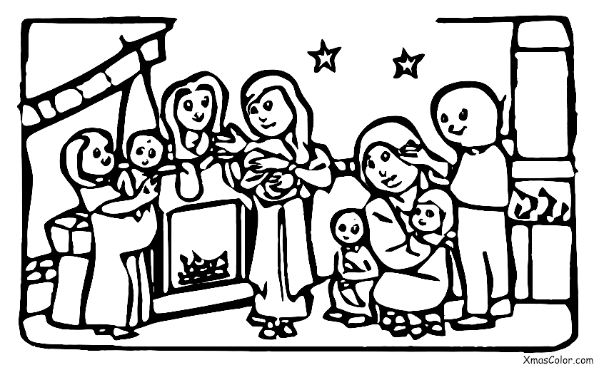 Noël / La Première Noël: La première chanson de Noël chantée par une famille devant la cheminée