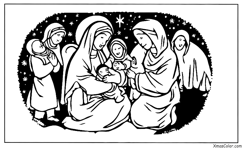 Noël / La Première Noël: Les bergers appelés par les anges pour voir Jésus né en bas âge