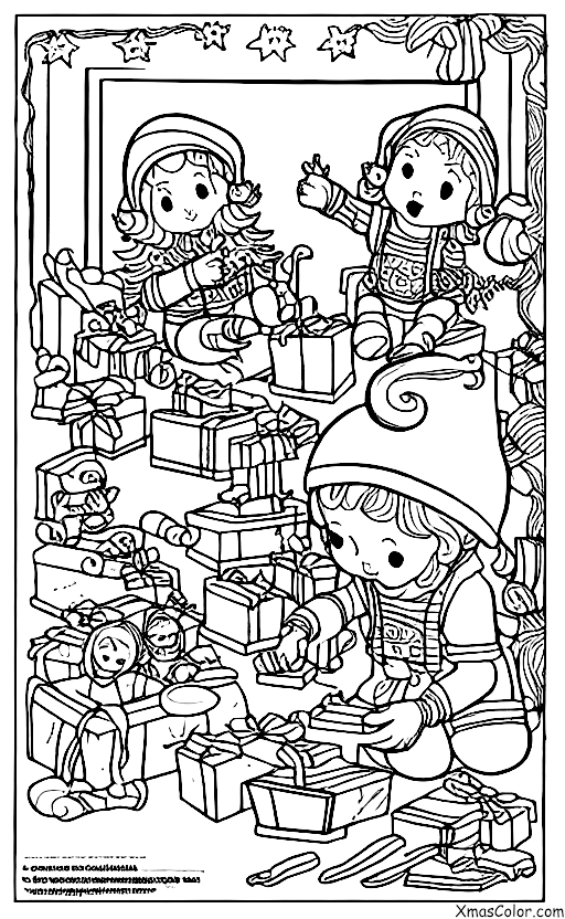 Noël / Les aides de Père Noël: Des lutins qui fabriquent des jouets