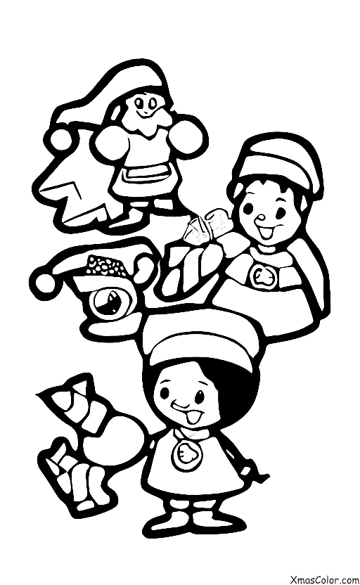 Noël / Les aides de Père Noël: Les elfes de Père Noël fabriquent des jouets