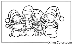 Noël / Les campanilles: Cloches de Noël sur un présent de Noël