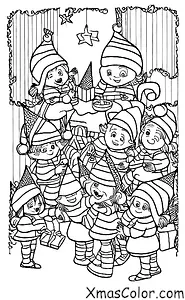 Noël / Les lutins de Noël: Les lutins de Santa ayant une fête