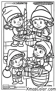 Noël / Les lutins de Noël: les lutins de Santa fabriquent des jouets