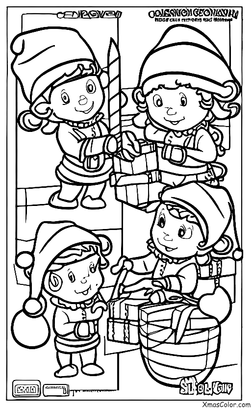Noël / Les lutins de Noël: les lutins de Santa fabriquent des jouets