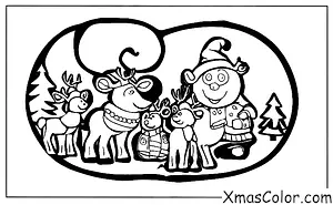Noël / Les rennes du Père Noël: Les rennes au pôle nord
