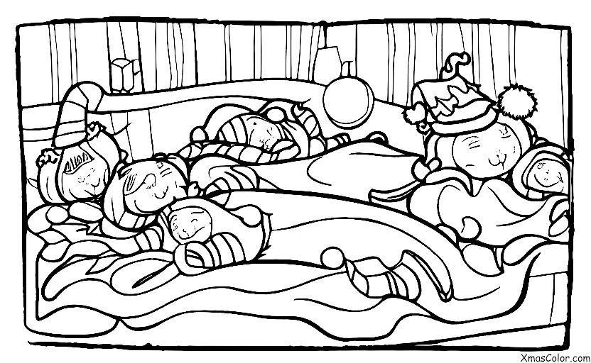 Noël / Les rennes du Père Noël: Les rennes du Père Noël dormir