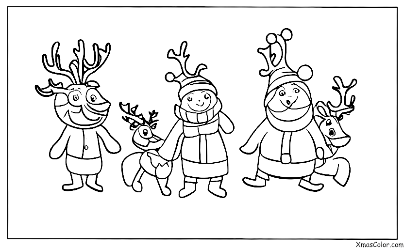 Noël / Les rennes du Père Noël: Les rennes qui jouent
