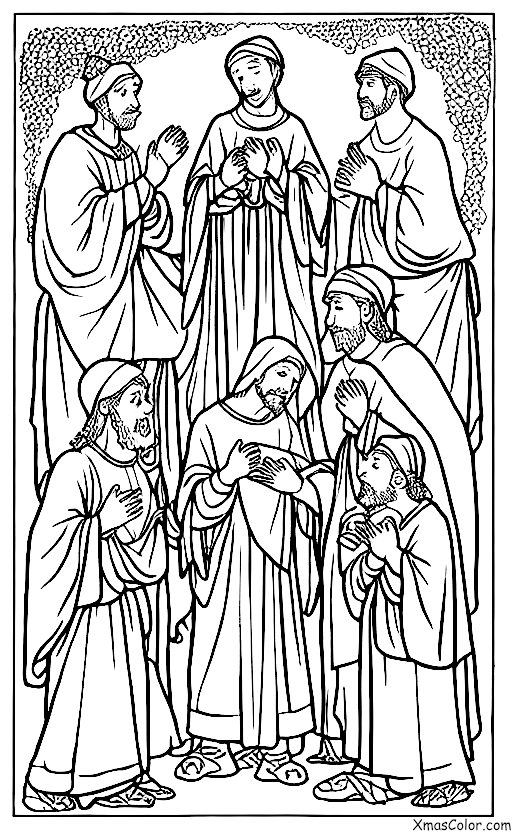 Noël / Les Rois Mages: Les trois rois mages rencontrent Marie et Joseph