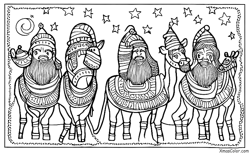 Noël / Les Rois Mages: Les trois rois mages rentrant chez eux