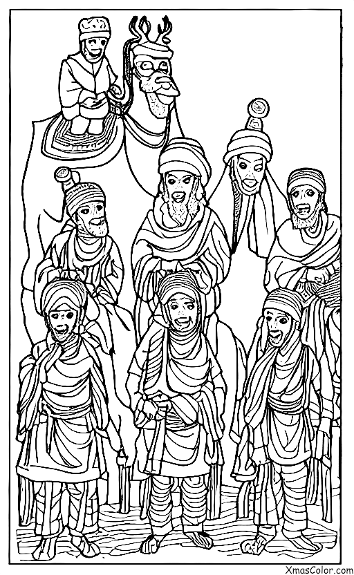 Noël / Les Rois Mages: Les trois sages sur leur chameau