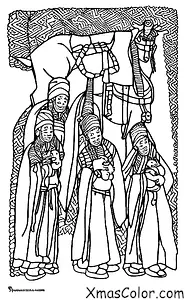 Noël / Les Trois Rois: Les Trois Rois chevauchent leurs chameaux à travers le désert