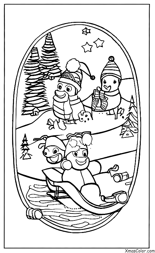 Noël / Luge: Un traîneau à chiens