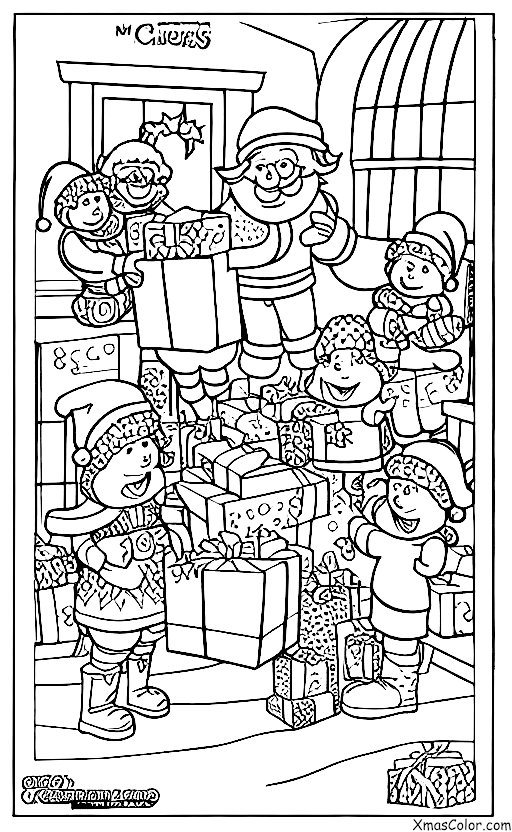 Noël / M. et Mme Claus: M. et Mme Claus livrant des cadeaux aux enfants