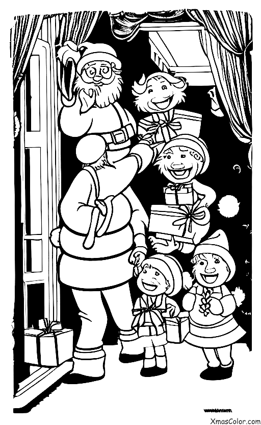 Noël / M. et Mme Claus: M. et Mme Claus livrant des cadeaux