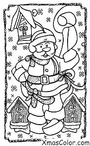 Noël / Magie de Noël: Père Noël volant dans sa hotte