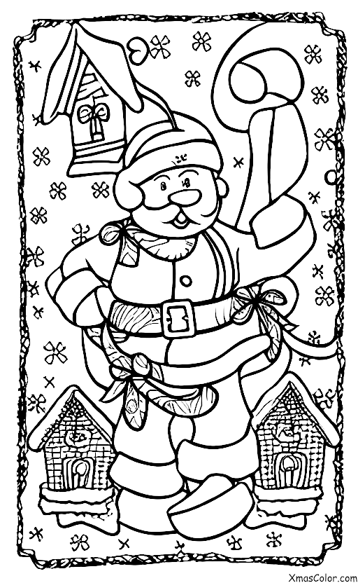 Noël / Magie de Noël: Père Noël volant dans sa hotte
