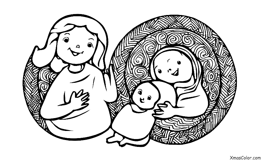Noël / Marie: Marie tenant le bébé Jésus