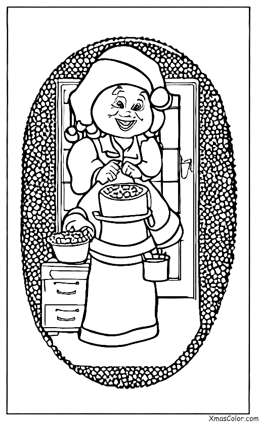 Noël / Mme Claus: Mme Claus fabrique des biscuits