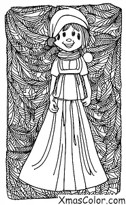 Noël / Mode de Noël: Une femme en robe rouge avec un foulard vert