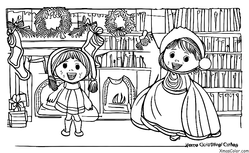 Noël / Musique de Noël: Une fille qui chante des cantiques de Noël