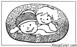 Noël / Neige: Un enfant qui fait des anges de neige