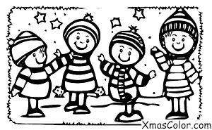 Noël / Neige: Un enfant qui fait la bataille de boules de neige