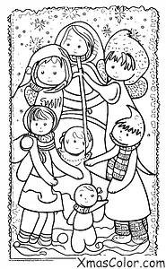 Noël / Neige: Une famille de trois personnes qui font des anges de neige