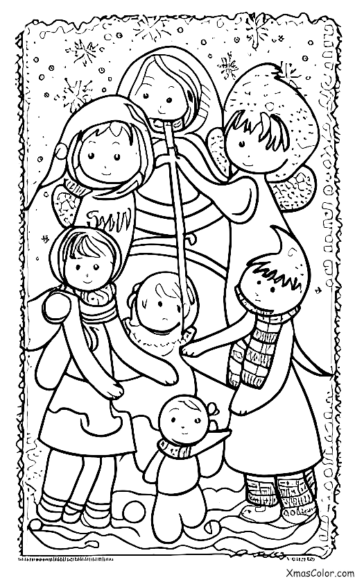 Noël / Neige: Une famille de trois personnes qui font des anges de neige