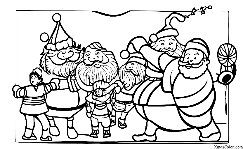 Noël / Noël à la plage: Père Noël jouant au volleyball