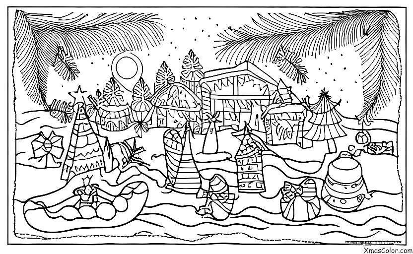 Noël / Noël à la plage: Scène de Noël à la plage