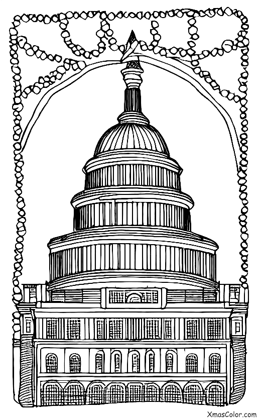 Noël / Noël à Washington: Le Capitole orné de décorations de Noël