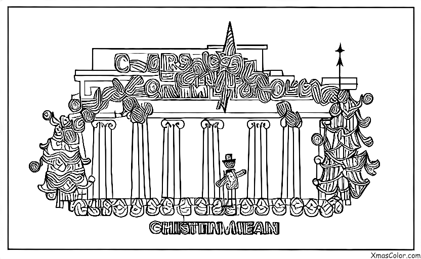 Noël / Noël à Washington: Le mémorial Lincoln décoré pour Noël