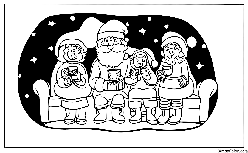 Noël / Noël au Pôle Nord: Saint-Nicolas et Mme Claus dans leur douillette petite maison
