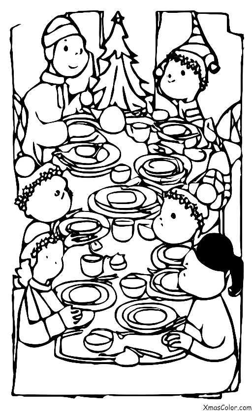 Noël / Noël au présent: La table est mise pour le dîner de Noël