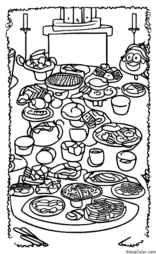 Noël / Noël au présent: Une table pleine de mets de Noël